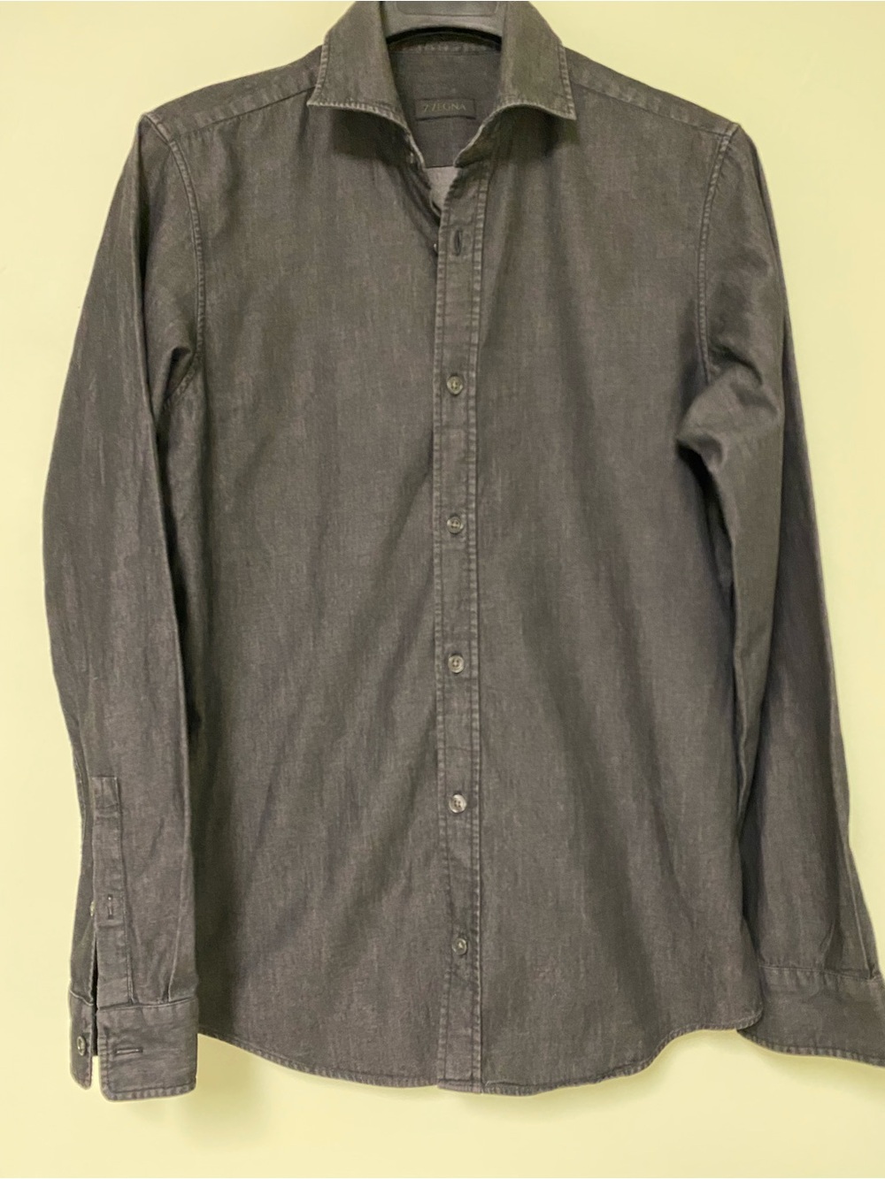 Z Zegna Men's Charcoal Button-Down Shirt